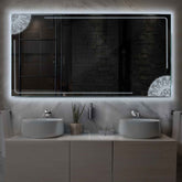 Specchio LED Rettangolare | Controllo tramite interruttore a muro | Luce bianca fredda - Reyze Serie Good Vibes Modello 7